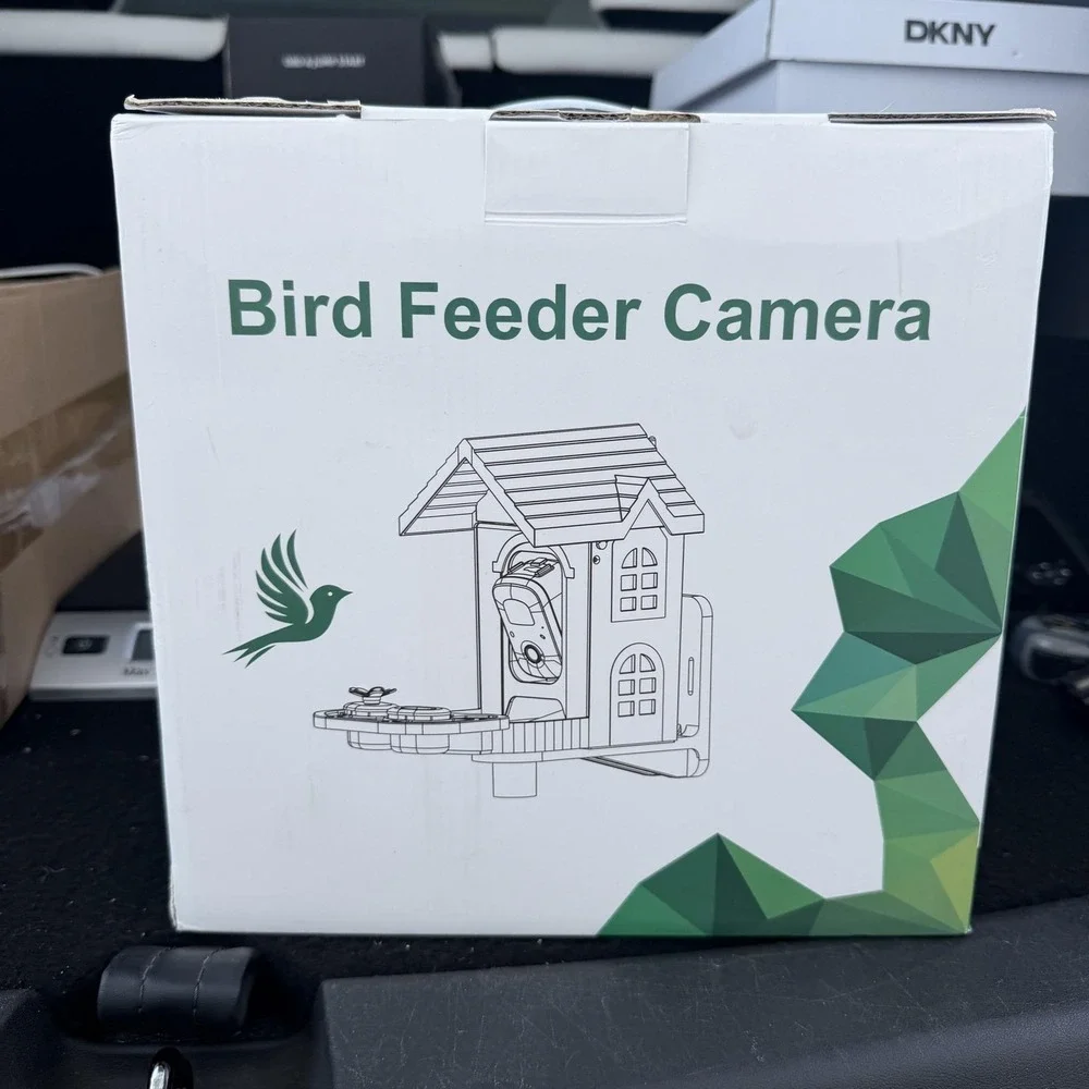 Smart Bird Feeder Camera FB-A08 2K WiFi Solar Powered AI Night Vision Red